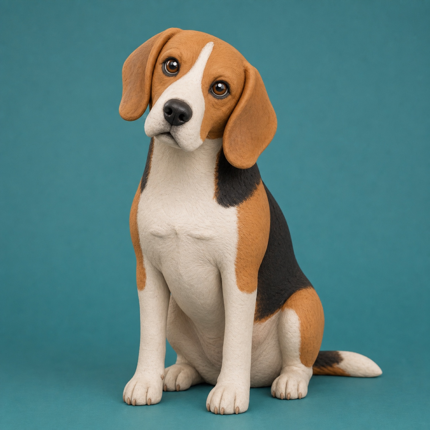 Turn this pet portrait into a handcrafted clay character. (After)